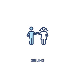 sibling concept 2 colored icon. simple line element illustration. outline blue sibling symbol. can be used for web and mobile ui/ux.