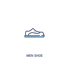 men shoe concept 2 colored icon. simple line element illustration. outline blue men shoe symbol. can be used for web and mobile ui/ux.
