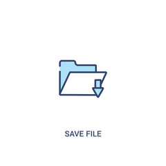 save file concept 2 colored icon. simple line element illustration. outline blue save file symbol. can be used for web and mobile ui/ux.