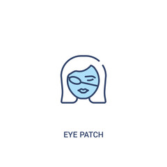 eye patch concept 2 colored icon. simple line element illustration. outline blue eye patch symbol. can be used for web and mobile ui/ux.