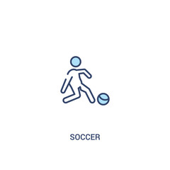 Obraz premium soccer concept 2 colored icon. simple line element illustration. outline blue soccer symbol. can be used for web and mobile ui/ux.