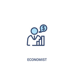 Fototapeta premium economist concept 2 colored icon. simple line element illustration. outline blue economist symbol. can be used for web and mobile ui/ux.