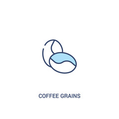 coffee grains concept 2 colored icon. simple line element illustration. outline blue coffee grains symbol. can be used for web and mobile ui/ux.