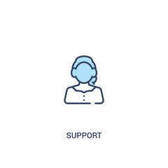 support concept 2 colored icon. simple line element illustration. outline blue support symbol. can be used for web and mobile ui/ux.