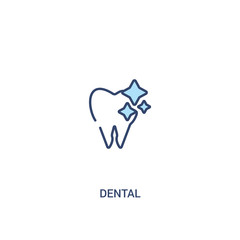 dental concept 2 colored icon. simple line element illustration. outline blue dental symbol. can be used for web and mobile ui/ux.