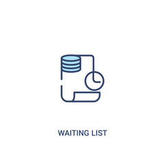 waiting list concept 2 colored icon. simple line element illustration. outline blue waiting list symbol. can be used for web and mobile ui/ux.