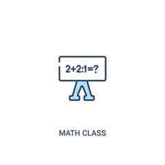 math class concept 2 colored icon. simple line element illustration. outline blue math class symbol. can be used for web and mobile ui/ux.