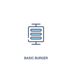 basic burger concept 2 colored icon. simple line element illustration. outline blue basic burger symbol. can be used for web and mobile ui/ux.