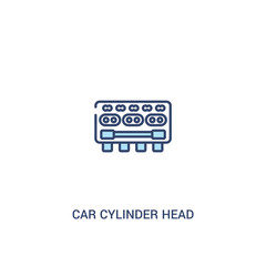 car cylinder head concept 2 colored icon. simple line element illustration. outline blue car cylinder head symbol. can be used for web and mobile ui/ux.