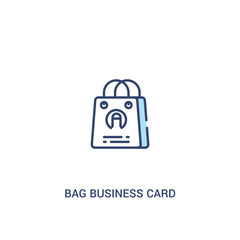 bag business card concept 2 colored icon. simple line element illustration. outline blue bag business card symbol. can be used for web and mobile ui/ux.