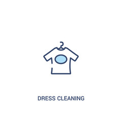 dress cleaning concept 2 colored icon. simple line element illustration. outline blue dress cleaning symbol. can be used for web and mobile ui/ux.