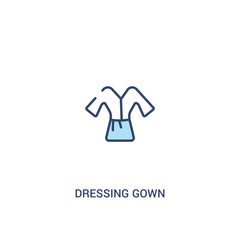 dressing gown concept 2 colored icon. simple line element illustration. outline blue dressing gown symbol. can be used for web and mobile ui/ux.