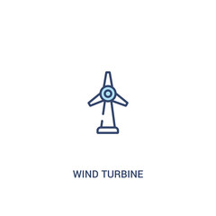 wind turbine concept 2 colored icon. simple line element illustration. outline blue wind turbine symbol. can be used for web and mobile ui/ux.