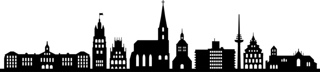 Münster City Skyline Vector Silhouette