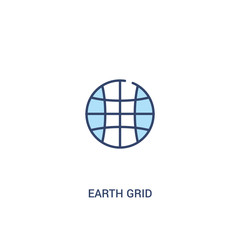 earth grid concept 2 colored icon. simple line element illustration. outline blue earth grid symbol. can be used for web and mobile ui/ux.