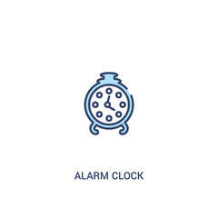 alarm clock concept 2 colored icon. simple line element illustration. outline blue alarm clock symbol. can be used for web and mobile ui/ux.
