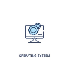operating system concept 2 colored icon. simple line element illustration. outline blue operating system symbol. can be used for web and mobile ui/ux.