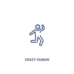 Fototapeta na wymiar crazy human concept 2 colored icon. simple line element illustration. outline blue crazy human symbol. can be used for web and mobile ui/ux.