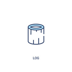 log concept 2 colored icon. simple line element illustration. outline blue log symbol. can be used for web and mobile ui/ux.