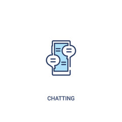 chatting concept 2 colored icon. simple line element illustration. outline blue chatting symbol. can be used for web and mobile ui/ux.