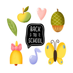 back to school set. isolated on a white background.