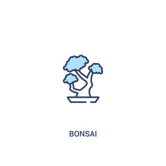 bonsai concept 2 colored icon. simple line element illustration. outline blue bonsai symbol. can be used for web and mobile ui/ux.