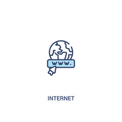 internet concept 2 colored icon. simple line element illustration. outline blue internet symbol. can be used for web and mobile ui/ux.