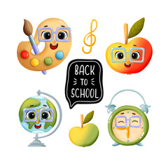 back to school set. isolated on a white background.