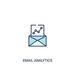 Fototapeta premium email analytics concept 2 colored icon. simple line element illustration. outline blue email analytics symbol. can be used for web and mobile ui/ux.