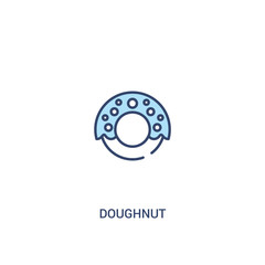 doughnut concept 2 colored icon. simple line element illustration. outline blue doughnut symbol. can be used for web and mobile ui/ux.
