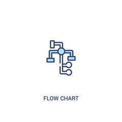 Obraz premium flow chart concept 2 colored icon. simple line element illustration. outline blue flow chart symbol. can be used for web and mobile ui/ux.