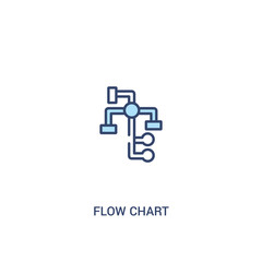 flow chart concept 2 colored icon. simple line element illustration. outline blue flow chart symbol. can be used for web and mobile ui/ux.
