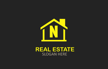 N Letter Real Estate Logo Design