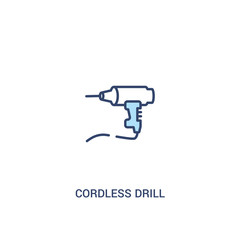 cordless drill concept 2 colored icon. simple line element illustration. outline blue cordless drill symbol. can be used for web and mobile ui/ux.