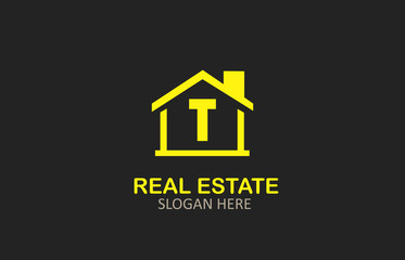 T Letter Real Estate Logo Design