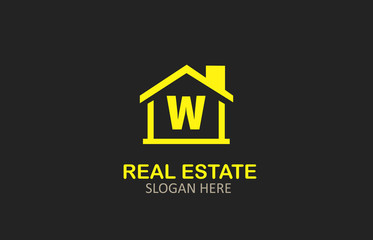 W Letter Real Estate Logo Design