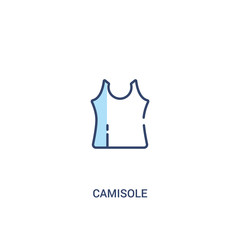 camisole concept 2 colored icon. simple line element illustration. outline blue camisole symbol. can be used for web and mobile ui/ux.