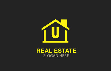 U Letter Real Estate Logo Design