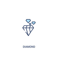 Naklejka premium diamond concept 2 colored icon. simple line element illustration. outline blue diamond symbol. can be used for web and mobile ui/ux.