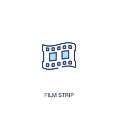 film strip concept 2 colored icon. simple line element illustration. outline blue film strip symbol. can be used for web and mobile ui/ux.