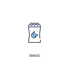 snack concept 2 colored icon. simple line element illustration. outline blue snack symbol. can be used for web and mobile ui/ux.