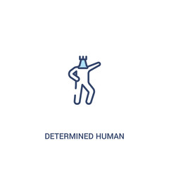 determined human concept 2 colored icon. simple line element illustration. outline blue determined human symbol. can be used for web and mobile ui/ux.