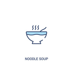 noodle soup concept 2 colored icon. simple line element illustration. outline blue noodle soup symbol. can be used for web and mobile ui/ux.