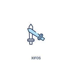 xifos concept 2 colored icon. simple line element illustration. outline blue xifos symbol. can be used for web and mobile ui/ux.