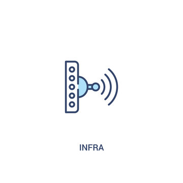 infra concept 2 colored icon. simple line element illustration. outline blue infra symbol. can be used for web and mobile ui/ux.
