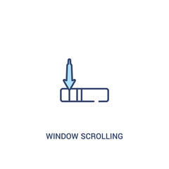 window scrolling left concept 2 colored icon. simple line element illustration. outline blue window scrolling left symbol. can be used for web and mobile ui/ux.