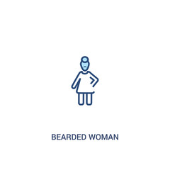 bearded woman concept 2 colored icon. simple line element illustration. outline blue bearded woman symbol. can be used for web and mobile ui/ux.