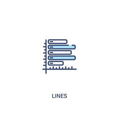 lines concept 2 colored icon. simple line element illustration. outline blue lines symbol. can be used for web and mobile ui/ux.