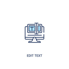 edit text concept 2 colored icon. simple line element illustration. outline blue edit text symbol. can be used for web and mobile ui/ux.