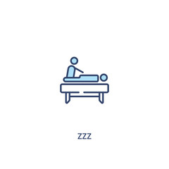 zzz concept 2 colored icon. simple line element illustration. outline blue zzz symbol. can be used for web and mobile ui/ux.